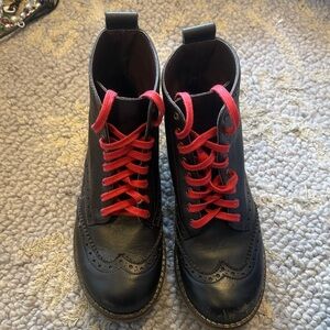 The Eugens Alexis Junior Children's Brown Boots with Red Laces